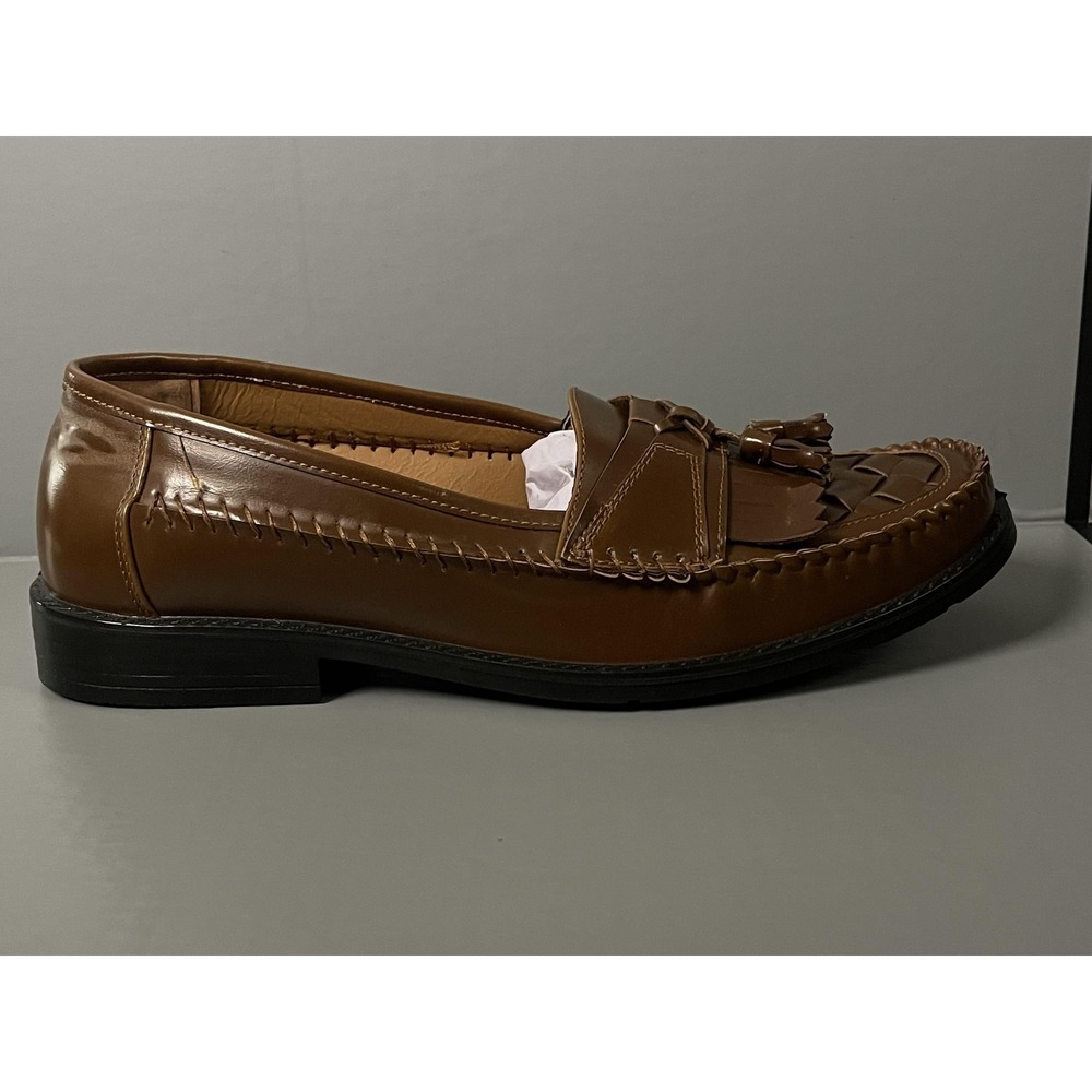 Deer Stags Herman Shoes Mens Size 11.5 W Brown Tassel Dress Loafers Comfort